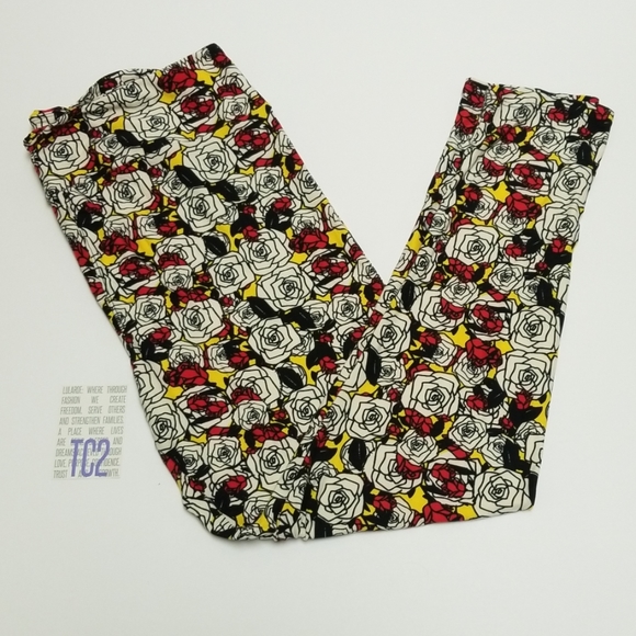 LuLaRoe Pants - Lularoe All Things Roses Leggings TC2
